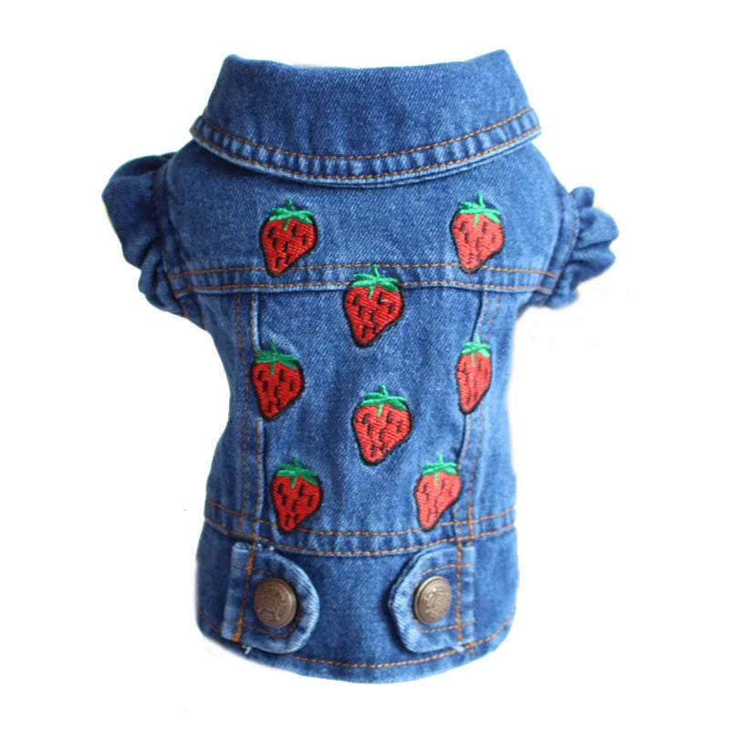 Stylish Cowboy Dog Jacket Spring Denim Dog Clothes Vest Puppy Clothing for Dogs Chihuahua Yorkies Casual Jeans Pet Coat Costumes