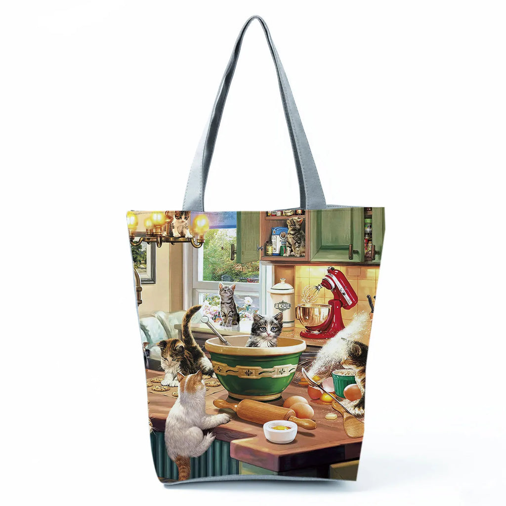 Dachshund Printed Handbag Women High Capacity Tote Bag