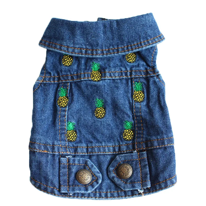 Stylish Cowboy Dog Jacket Spring Denim Dog Clothes Vest Puppy Clothing for Dogs Chihuahua Yorkies Casual Jeans Pet Coat Costumes