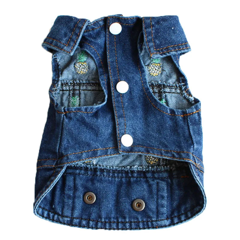 Stylish Cowboy Dog Jacket Spring Denim Dog Clothes Vest Puppy Clothing for Dogs Chihuahua Yorkies Casual Jeans Pet Coat Costumes