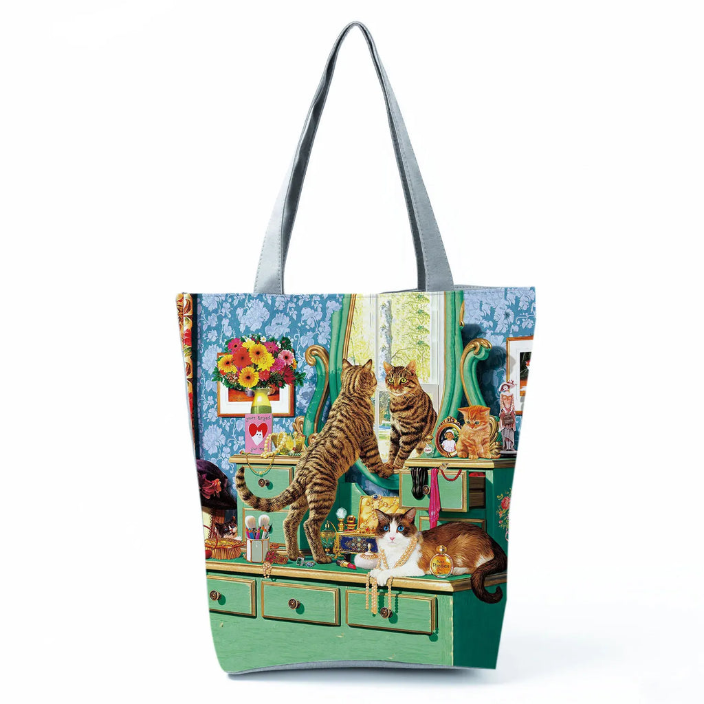 Dachshund Printed Handbag Women High Capacity Tote Bag