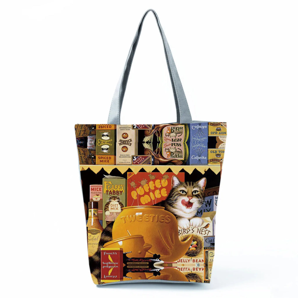 Dachshund Printed Handbag Women High Capacity Tote Bag