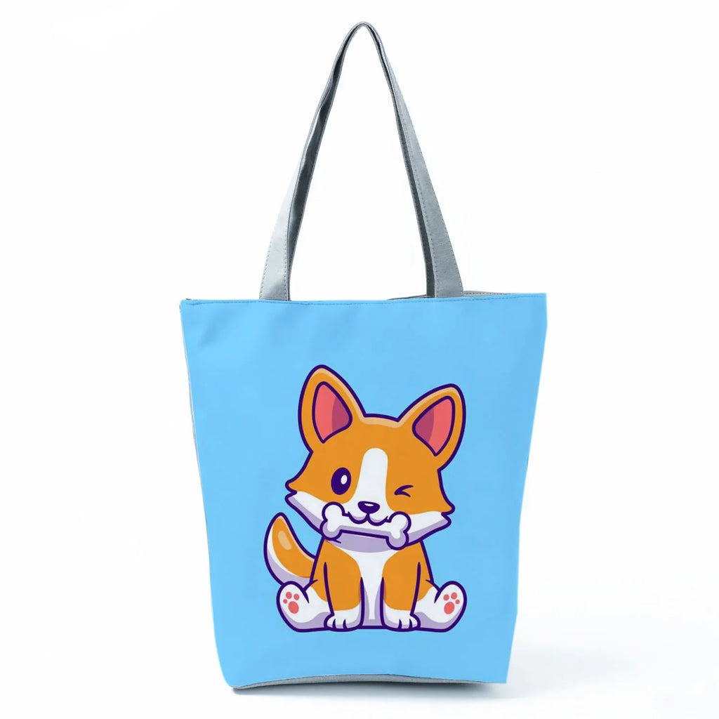Dachshund Printed Handbag Women High Capacity Tote Bag