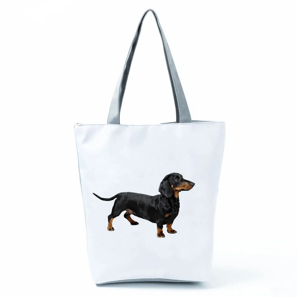 Dachshund Printed Handbag Women High Capacity Tote Bag