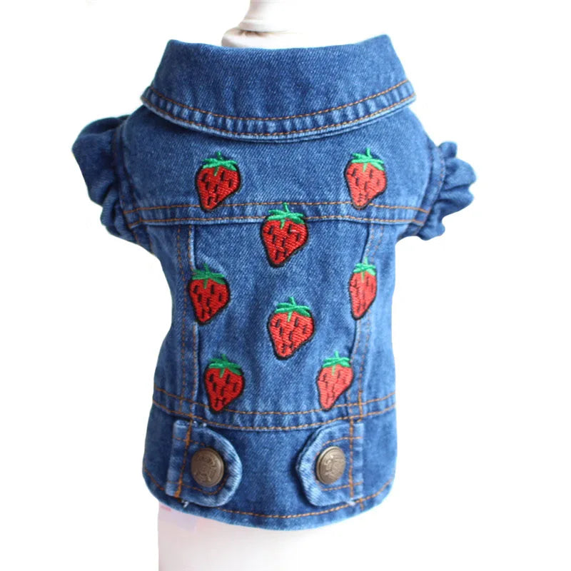 Stylish Cowboy Dog Jacket Spring Denim Dog Clothes Vest Puppy Clothing for Dogs Chihuahua Yorkies Casual Jeans Pet Coat Costumes