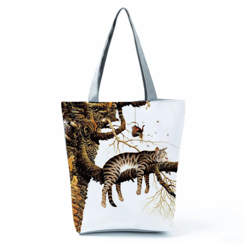Dachshund Printed Handbag Women High Capacity Tote Bag