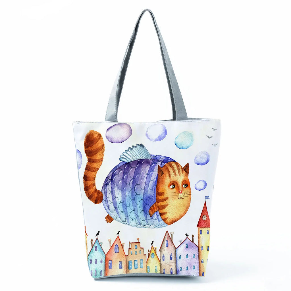 Dachshund Printed Handbag Women High Capacity Tote Bag