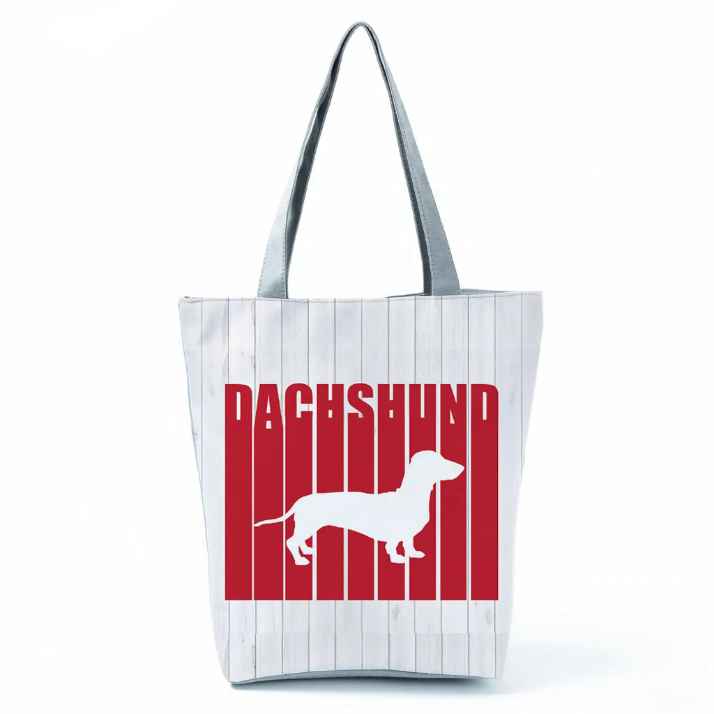Dachshund Printed Handbag Women High Capacity Tote Bag