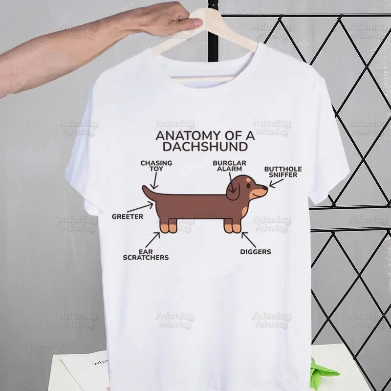 Dachshund Anatomy Men's Retro Tee