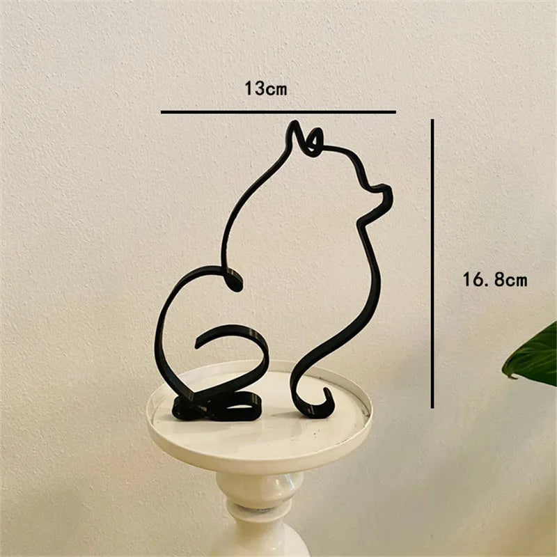 Abstract Minimalist Metal Dog Sculpture