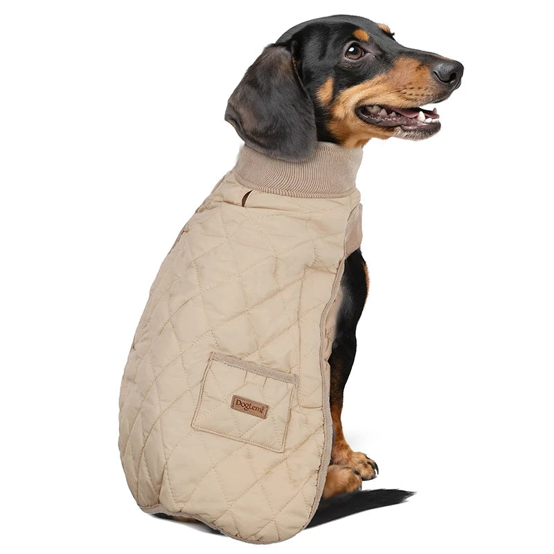 Winter Dog Coat for Dachshund Water Repellent Warm Dog Jacekt for Small Short-Leg Dogs Diamond Quilted Windproof Dog Clothing