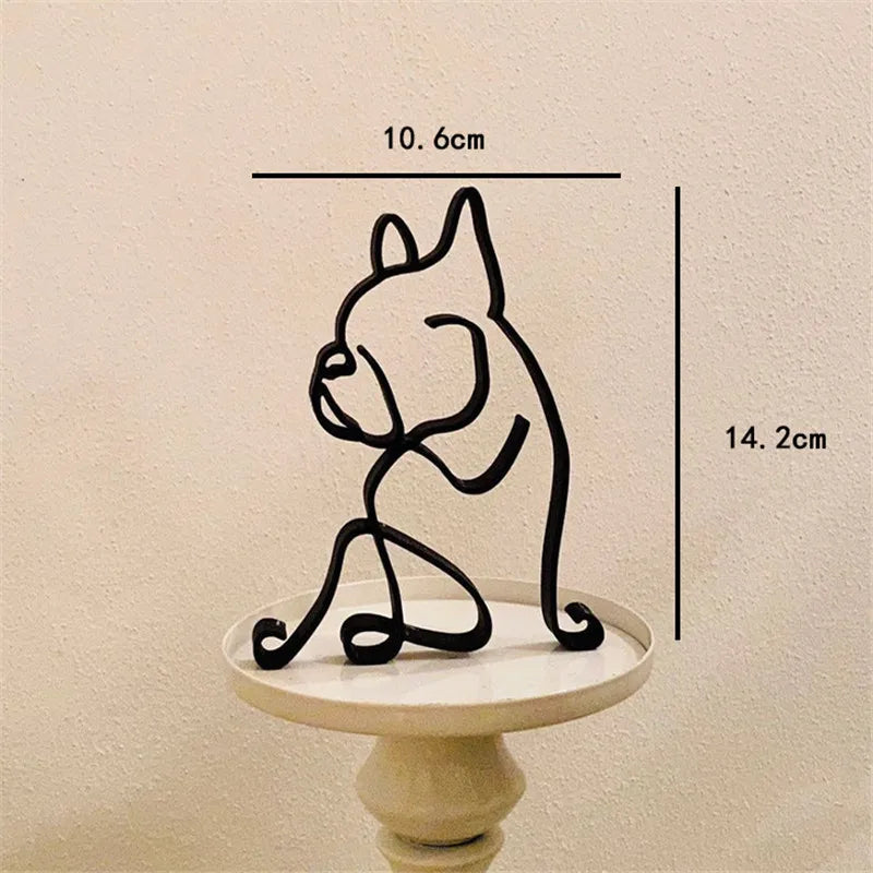 Abstract Minimalist Metal Dog Sculpture