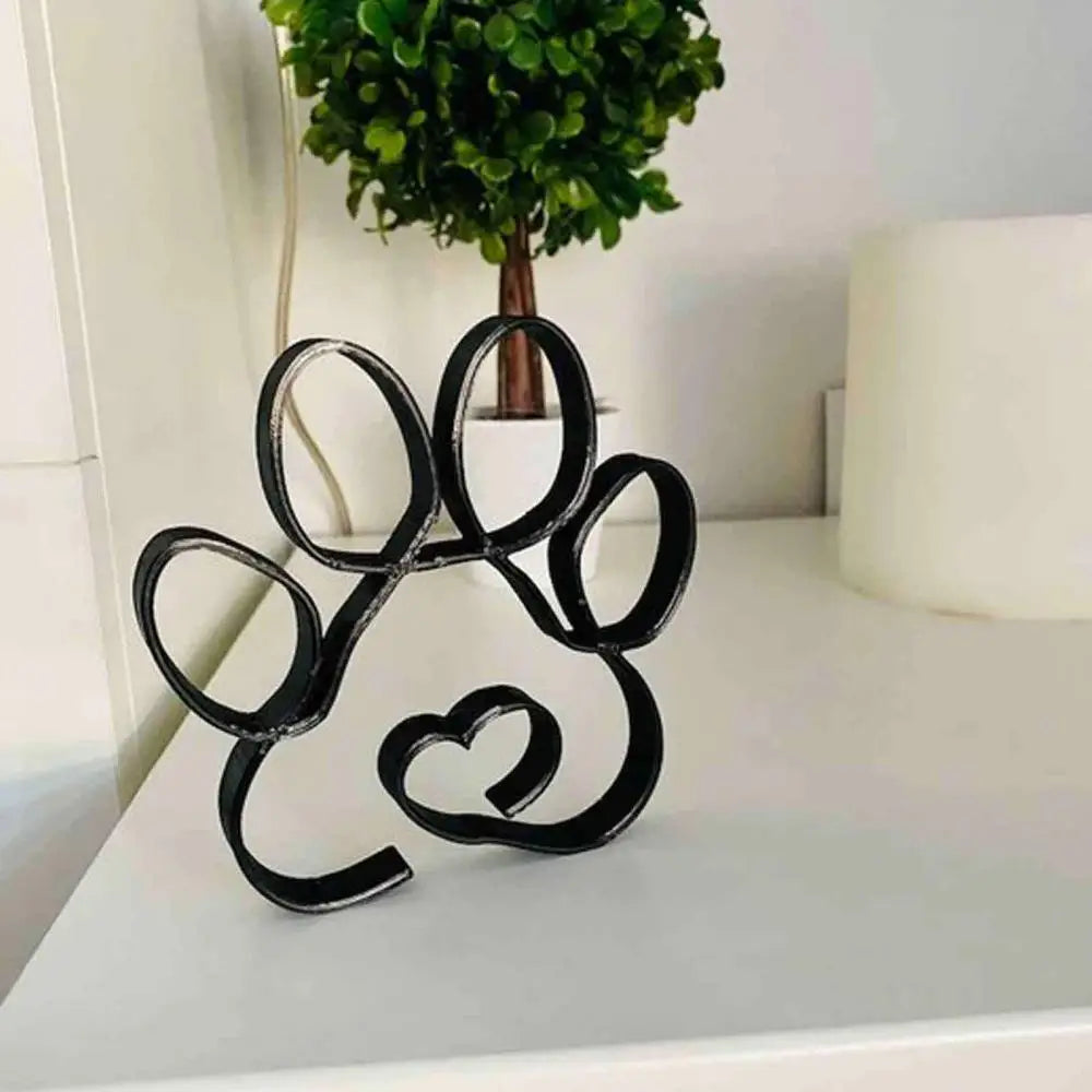 Abstract Minimalist Metal Dog Sculpture