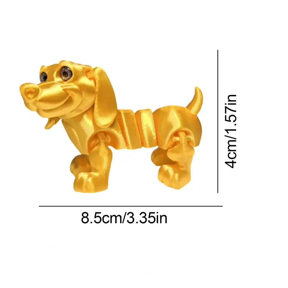 3D Flexible Dachshund Figurine Desk Toy