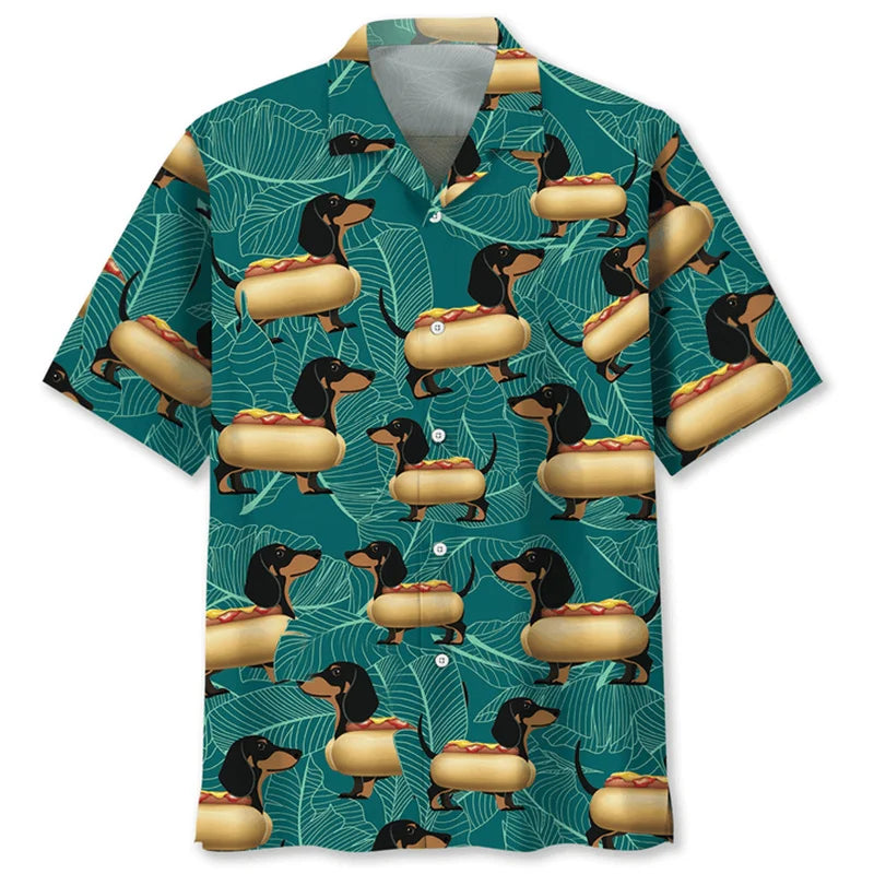 Dachshund 3D Print Hawaiian Shirt
