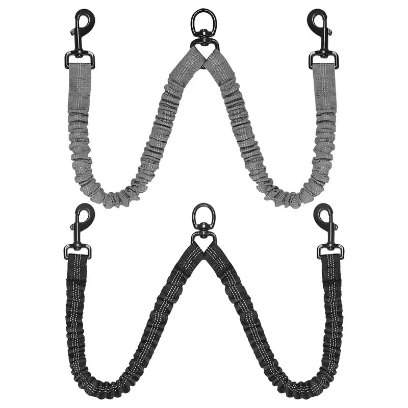 Shock-Absorbing Double-Headed Dog Leash