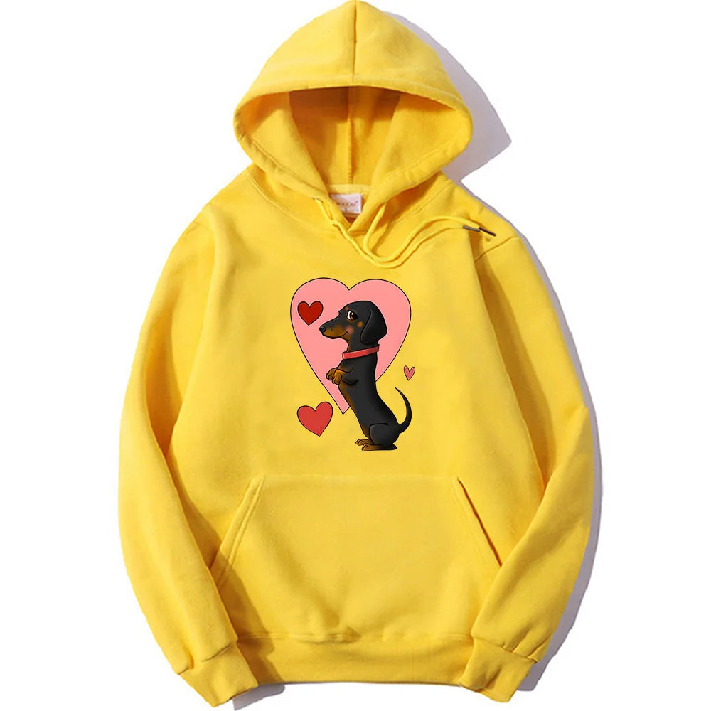 Dachshund Graphic Fleece Hoodie