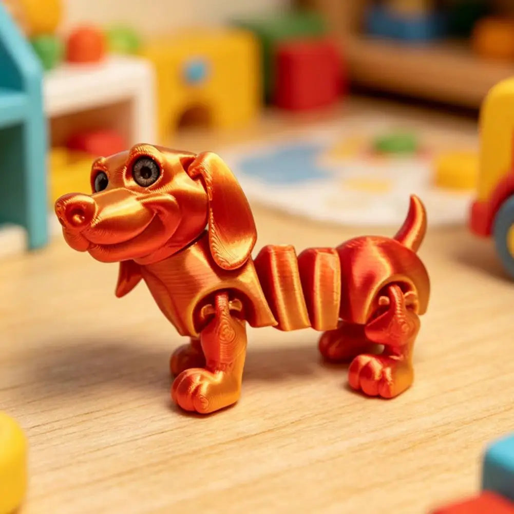 3D Flexible Dachshund Figurine Desk Toy