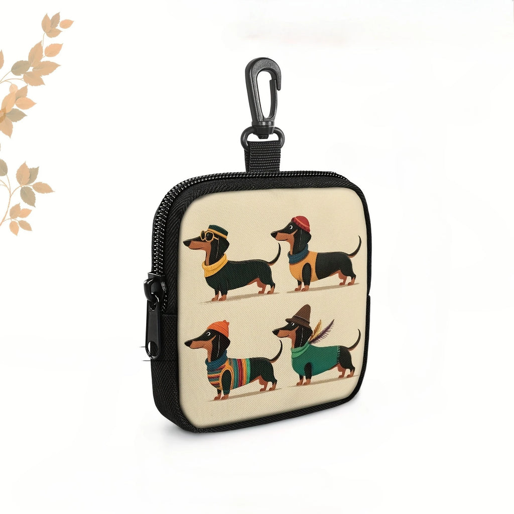 1pc Dachshund Dog Treat Pouch Bag with Dachshund Desig Durable Training Bag with Zipper Closure Portable Pet Snack Bag