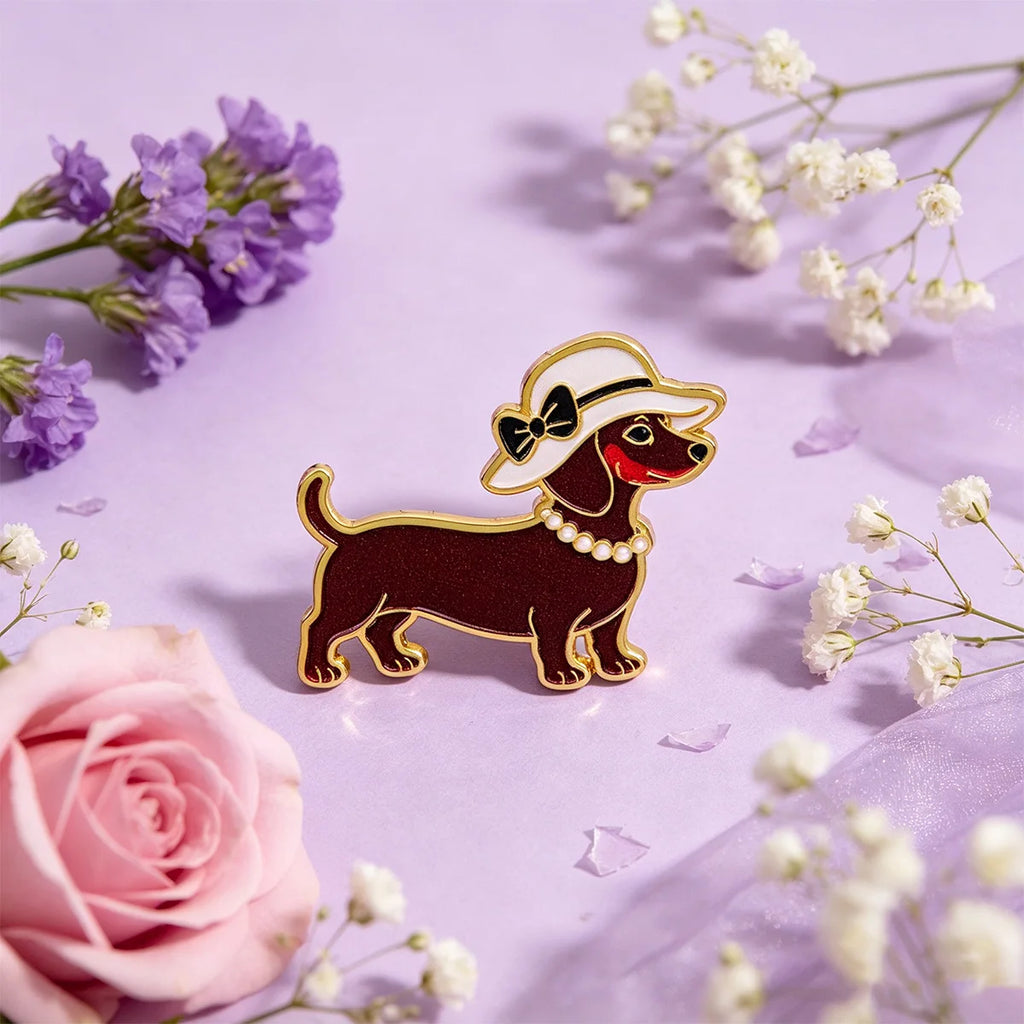Cool Leopard Print Dachshund Enamel Pin Fashion Dog Brooches Lapel Backpack Cartoon Badge Constume Jewelry Gifts for Friends