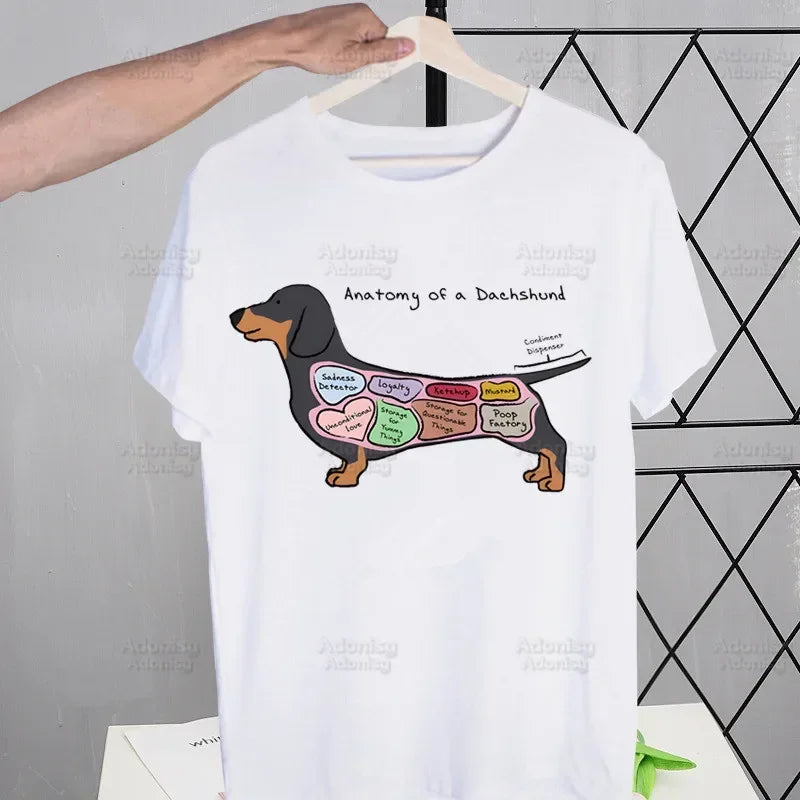 Dachshund Anatomy Men's Retro Tee