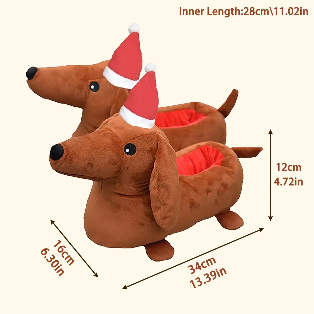 Dachshund Plush Animal House Slippers