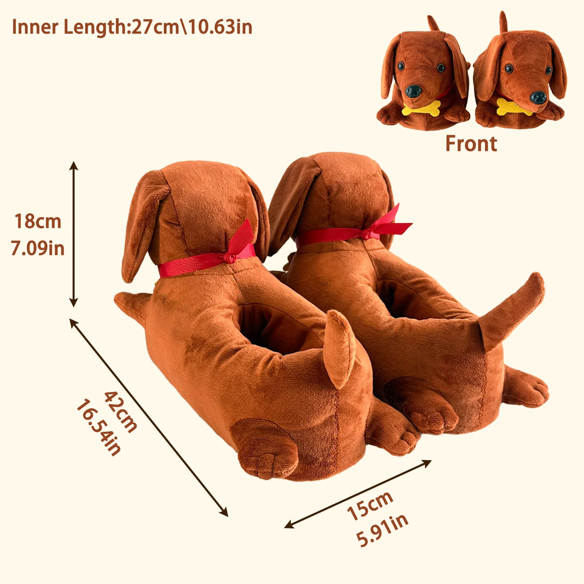 Dachshund Plush Animal House Slippers
