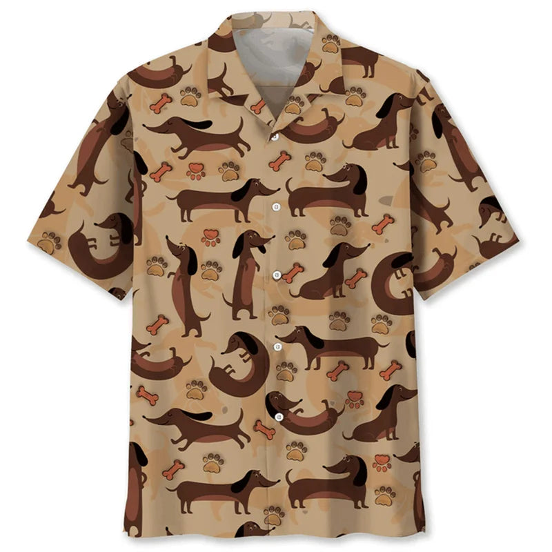 Dachshund 3D Print Hawaiian Shirt