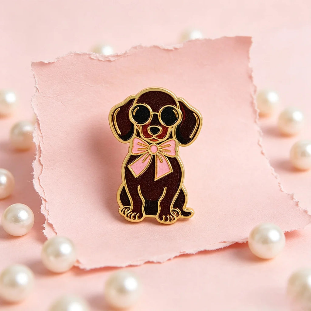 Cool Leopard Print Dachshund Enamel Pin Fashion Dog Brooches Lapel Backpack Cartoon Badge Constume Jewelry Gifts for Friends