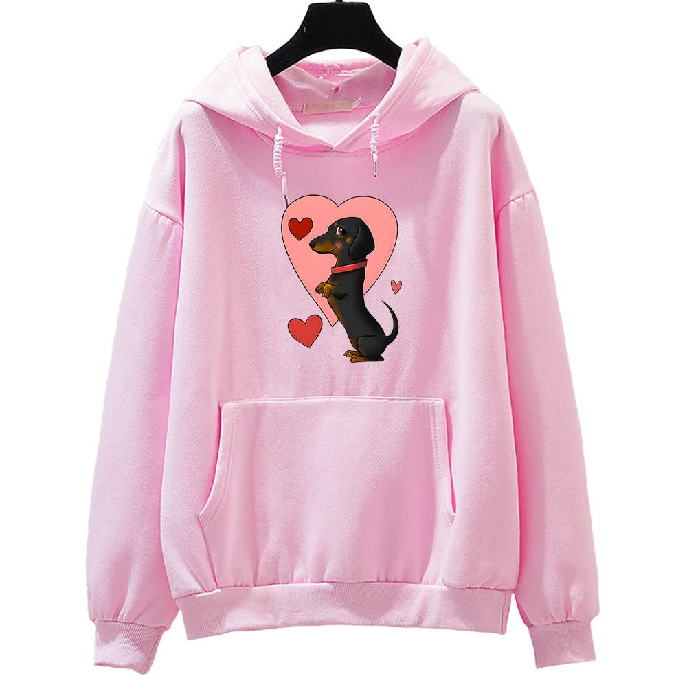 Dachshund Graphic Fleece Hoodie
