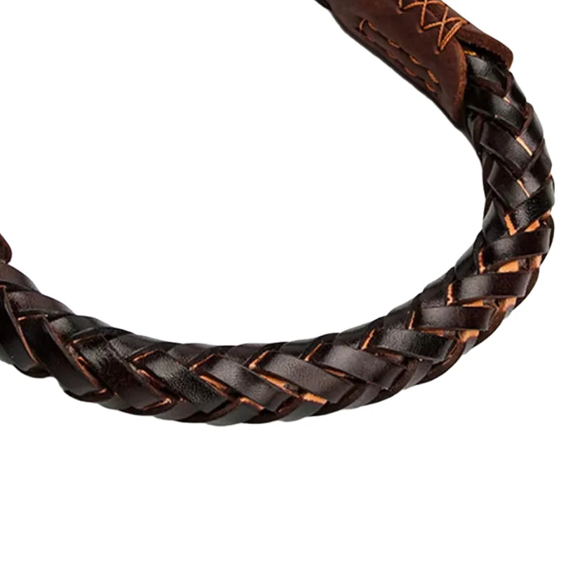Braided Real Leather Dog Collar