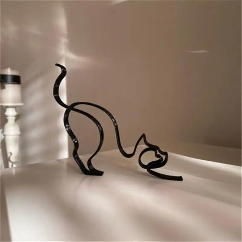 Abstract Minimalist Metal Dog Sculpture