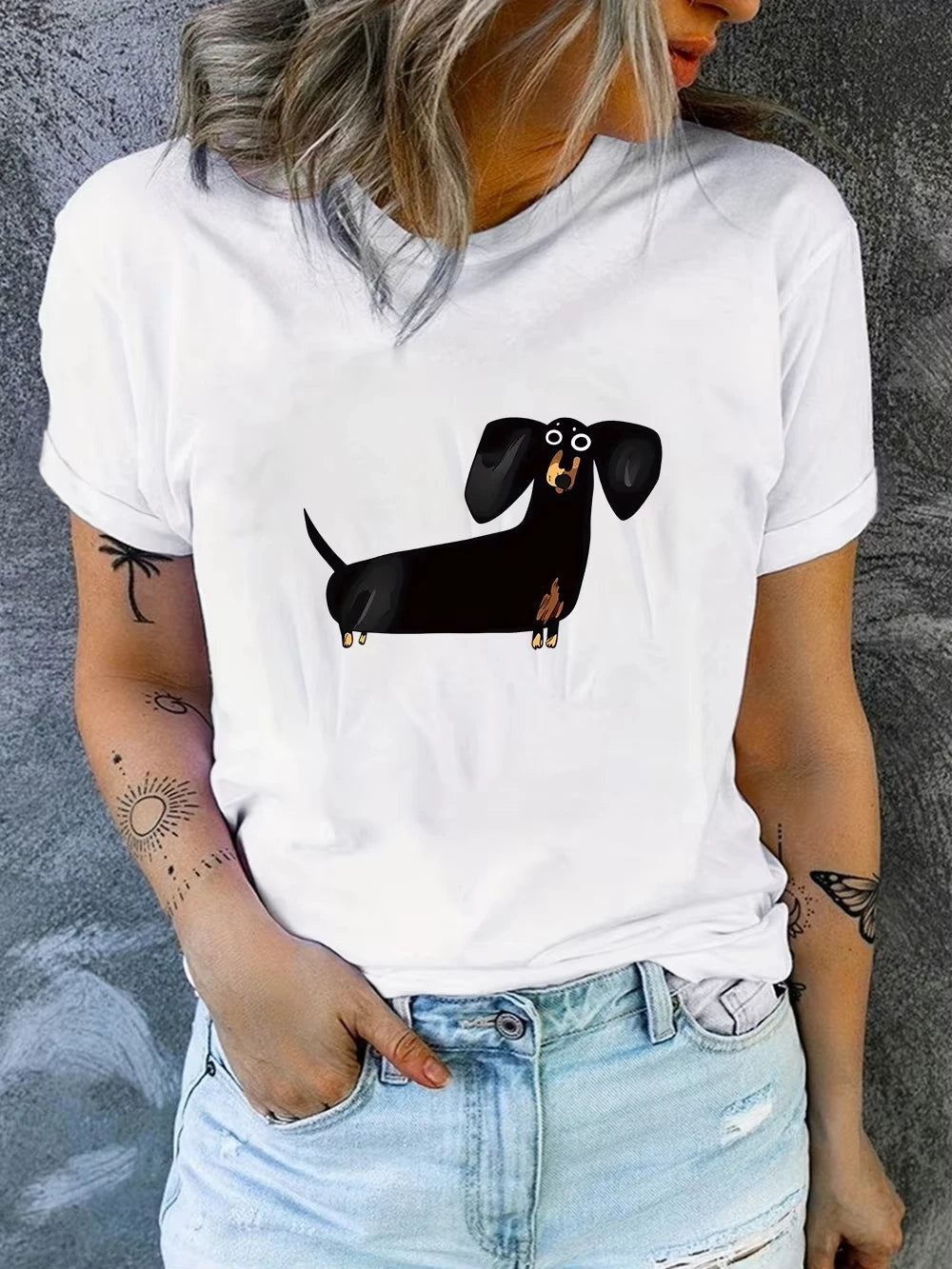Dachshund Graphic Unisex Crewneck Tee