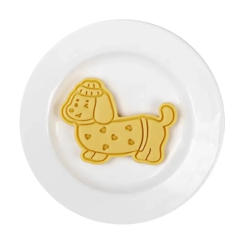 Dachshund Cookie Cutters Stamp Embosser for Biscuit Pastry Baking Cookie Molds