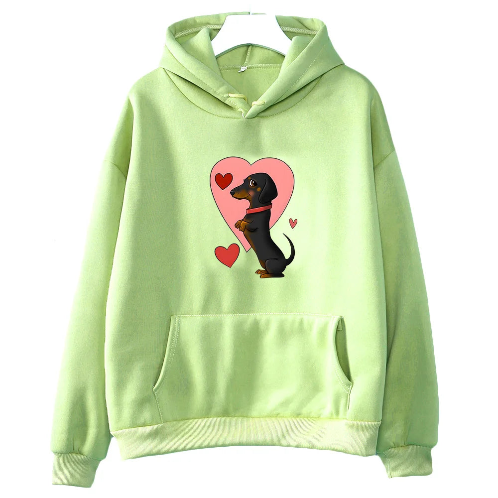 Dachshund Graphic Fleece Hoodie