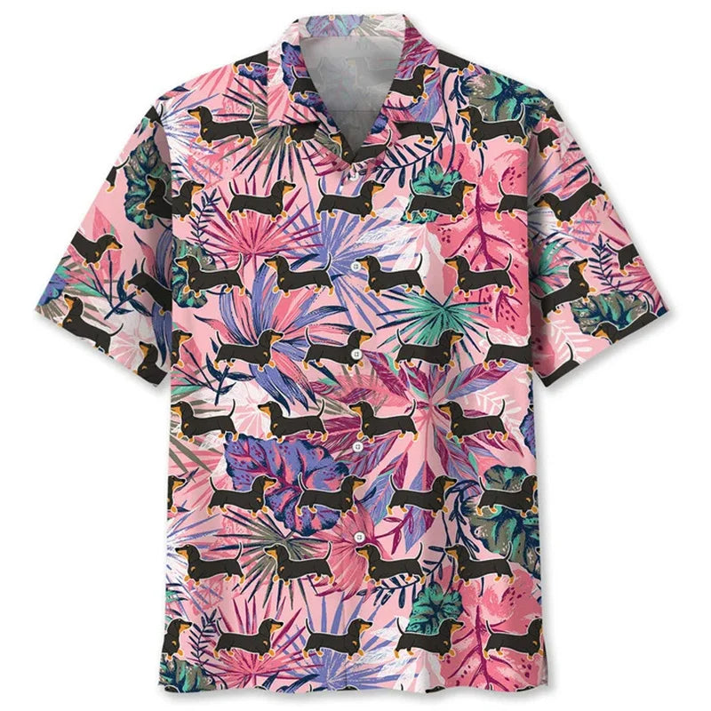 Dachshund 3D Print Hawaiian Shirt