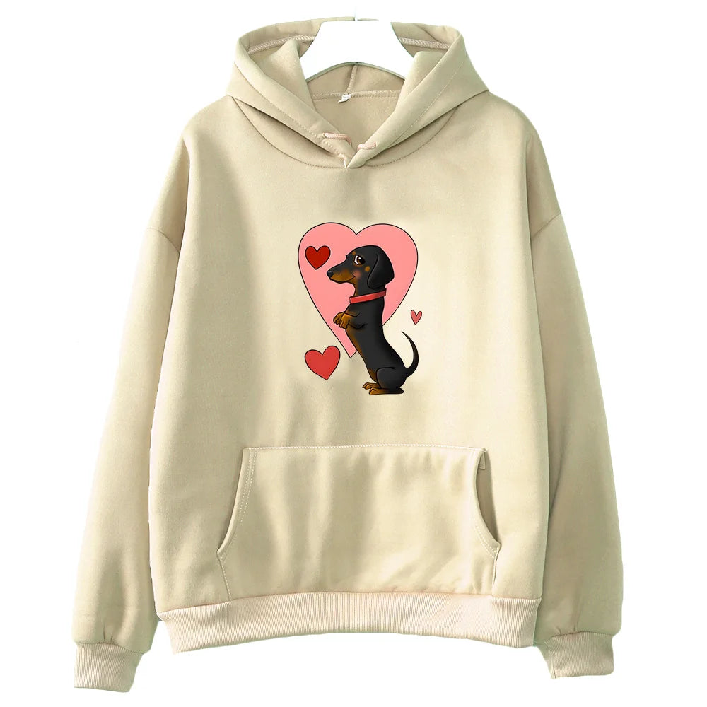 Dachshund Graphic Fleece Hoodie