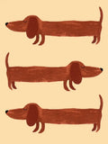 Cartoon Dachshund Dog Poster Wall Art
