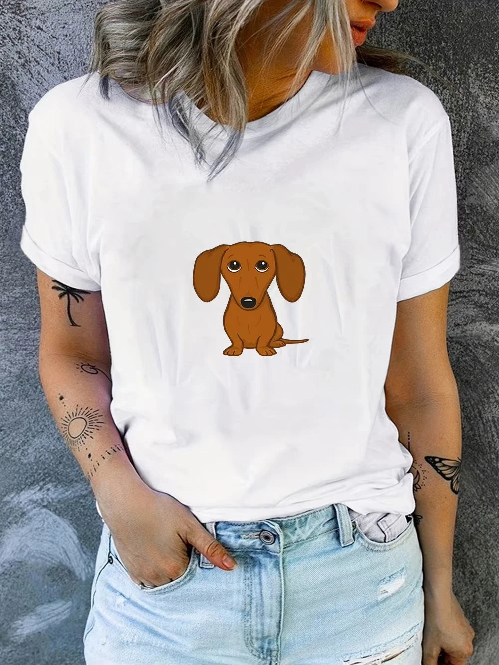 Dachshund Graphic Unisex Crewneck Tee