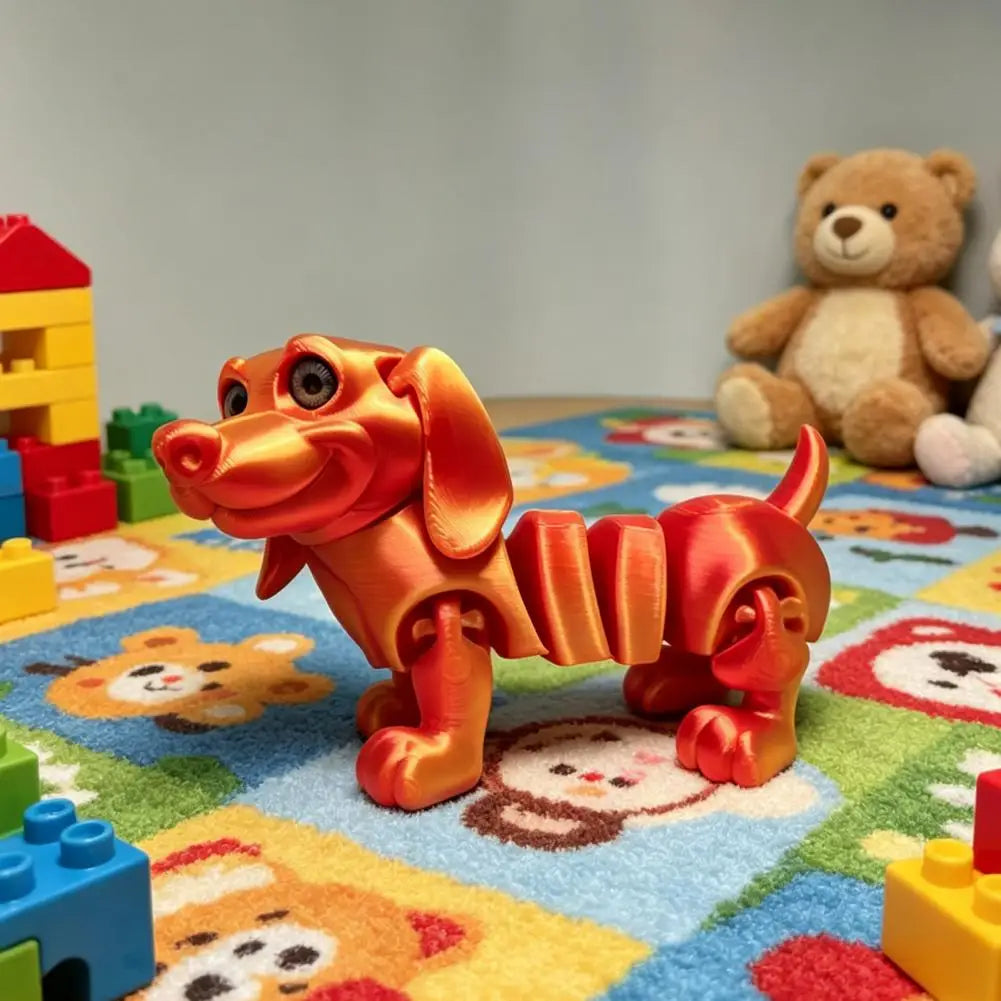 3D Flexible Dachshund Figurine Desk Toy