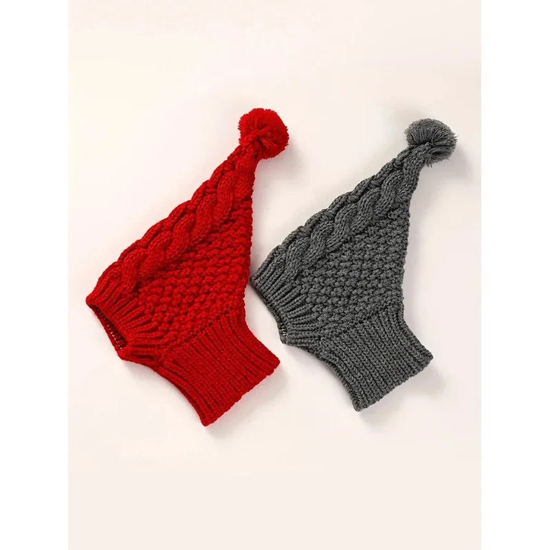 Hand Knit Winter Wool Greyhound Large Dog Beanie Hat Dog Accessories Whippet Snood for Dogs