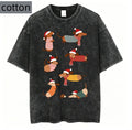 Dachshund Dog Graphic T Shirt Women Pure Cotton Cute Sausage Dog Print Tee