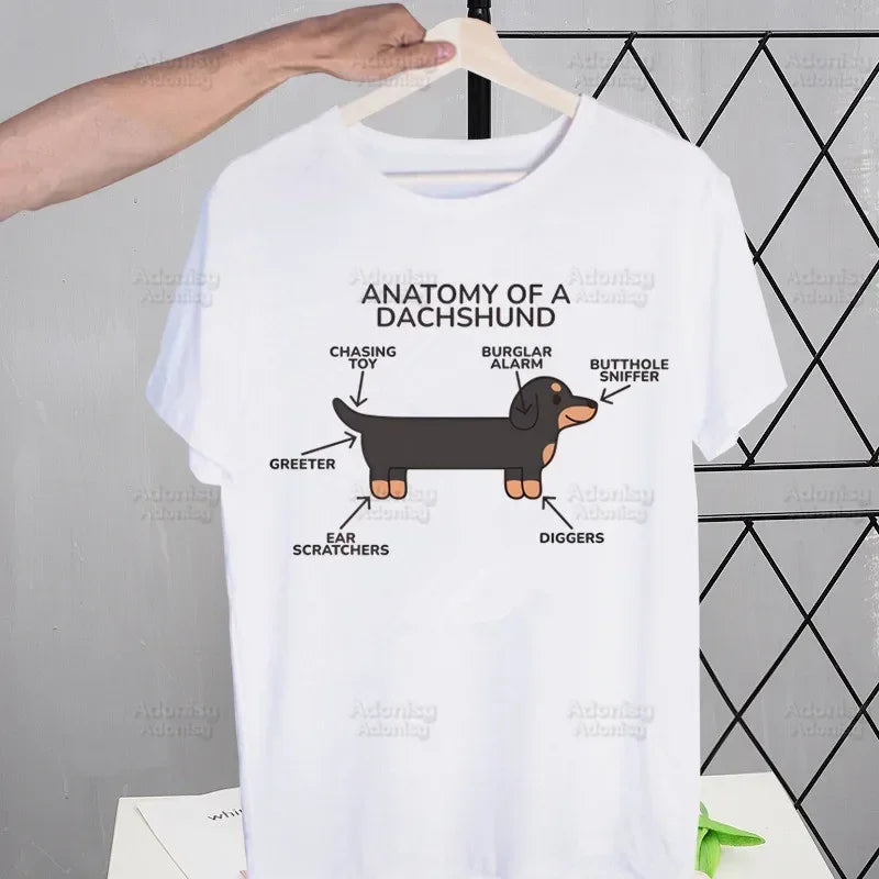 Dachshund Anatomy Men's Retro Tee