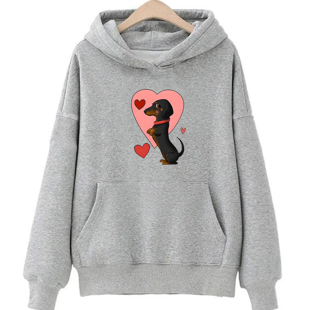 Dachshund Graphic Fleece Hoodie