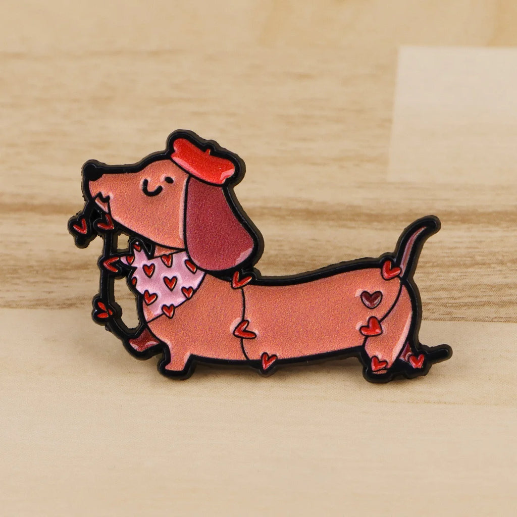Cute Cartoon Dachshund Brooch for Clothes Soft Enamel Pin Men Lapel Pins for Backpack Badges Accessories Toys Gifts