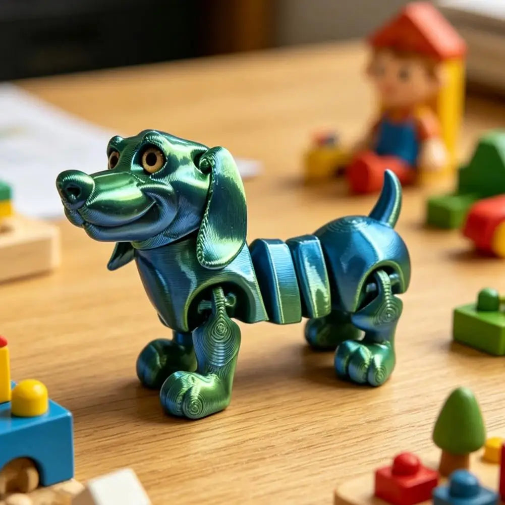 3D Flexible Dachshund Figurine Desk Toy