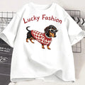 Dog Graphic T Shirt Women Dachshund Print Tee Casual Summer Short Sleeve Fashion Cute Top  Gothic T Shirt Women Clothing