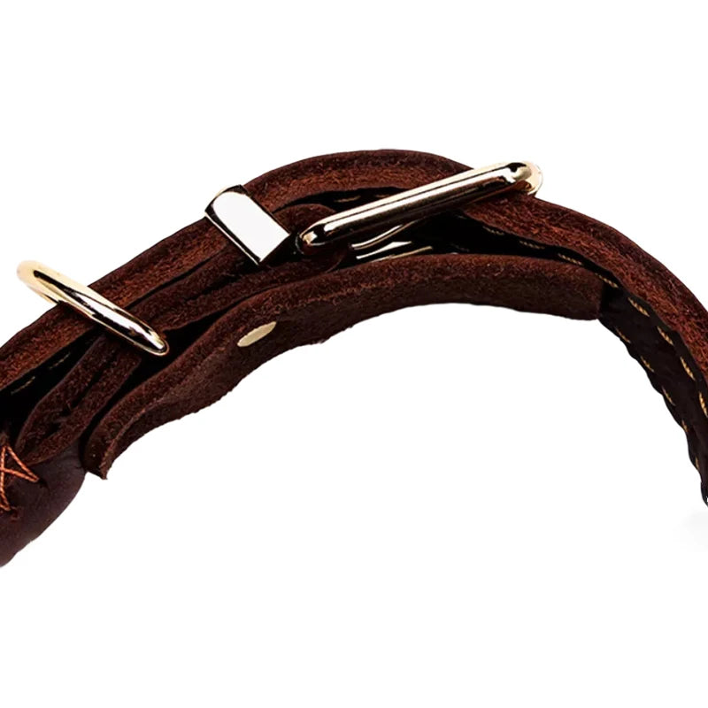 Braided Real Leather Dog Collar