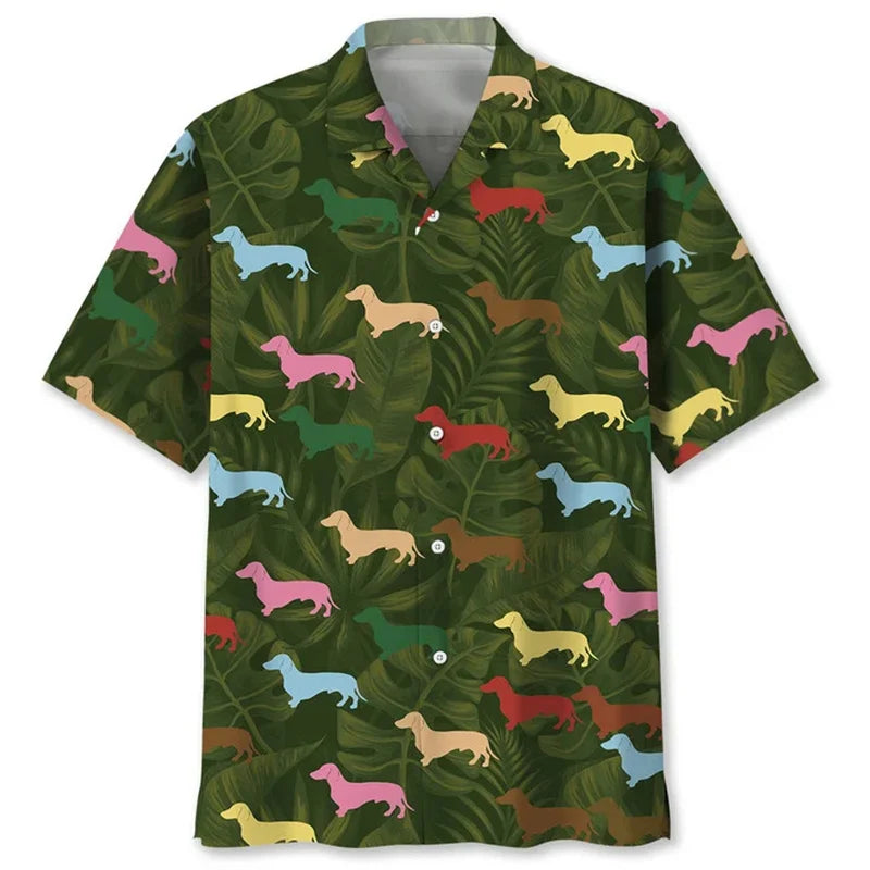 Dachshund 3D Print Hawaiian Shirt