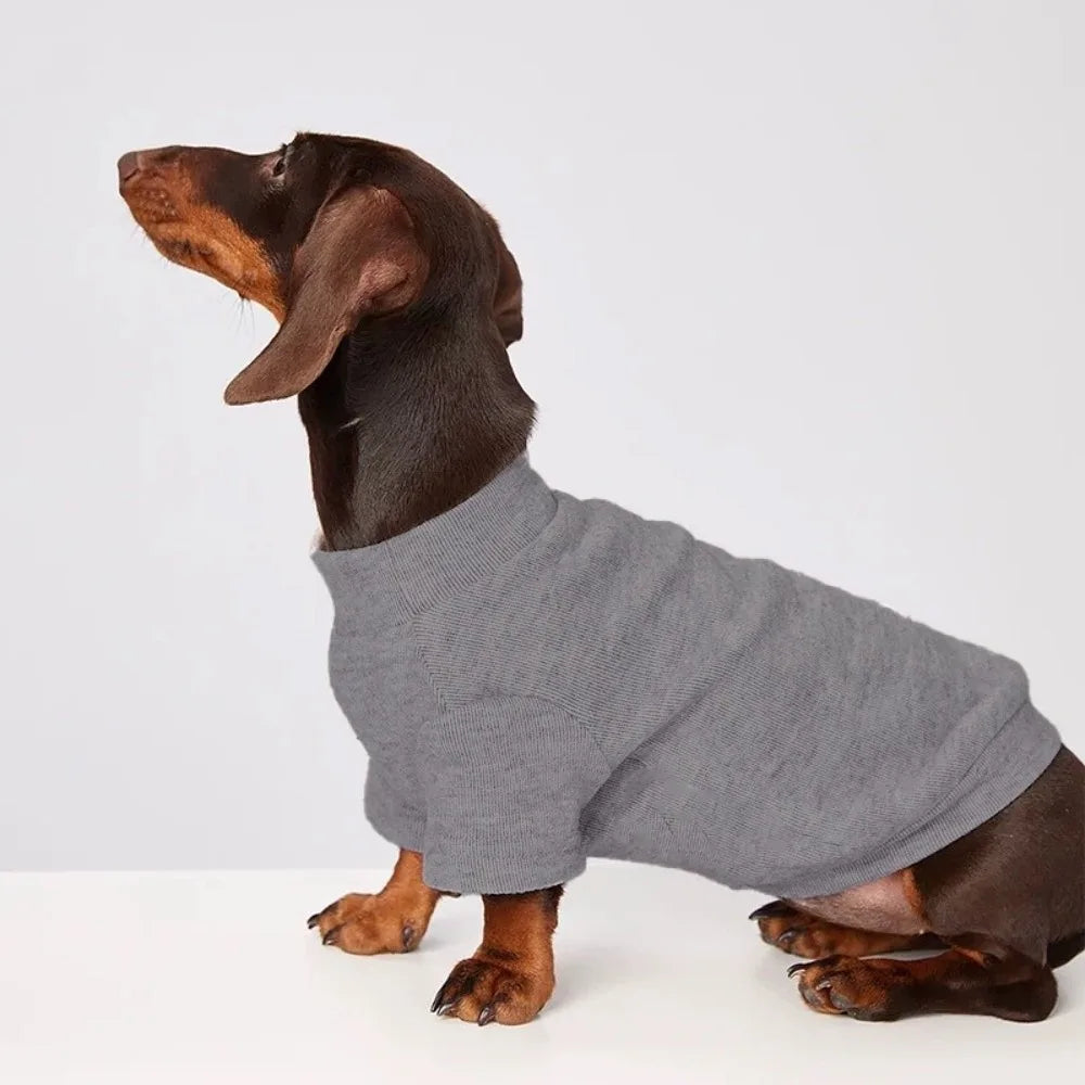 Soft Keep Warm Winter Dogs Sweater Solid Color Dachshund Dogs Puppy Clothes Comfortable Texture Dogs Undershirt Cat